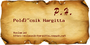 Polácsik Hargitta névjegykártya